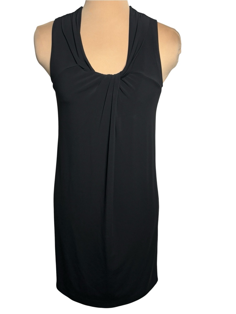 Vince Black Sleeveless Shift Dress Draped Neck Minimalist XS